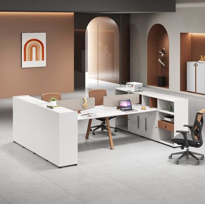 Mobili d'ufficio moderni 2 4 6 Persone Divisioni di ufficio Tavola Cubicle Stazione di lavoro Scrivania con grande armadietto di stoccaggio