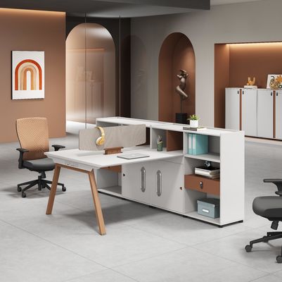 Mobili d'ufficio moderni 2 4 6 Persone Divisioni di ufficio Tavola Cubicle Stazione di lavoro Scrivania con grande armadietto di stoccaggio