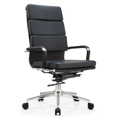 Sedia da ufficio in cuoio con schiena alta Sedia da ufficio con telaio in legno
