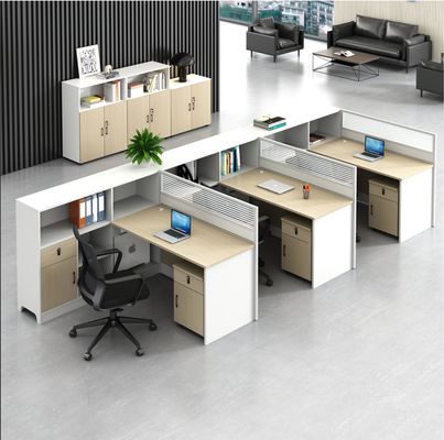 Moderno personale semplice schermo ufficio scrivania e sedia combinazione 3 persone Cubicolo modulare in legno ufficio scrivania