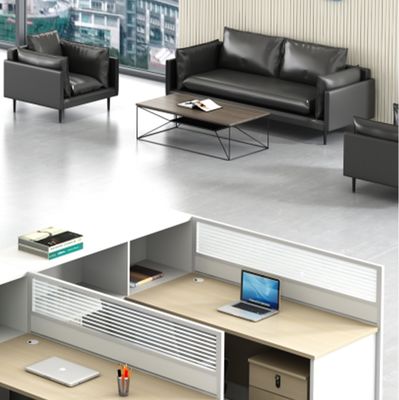 Moderno personale semplice schermo ufficio scrivania e sedia combinazione 3 persone Cubicolo modulare in legno ufficio scrivania