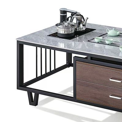 Moderna piastra rettangolare con telaio in metallo, bollitore, mobili per ufficio, tavolo da caffè, tè