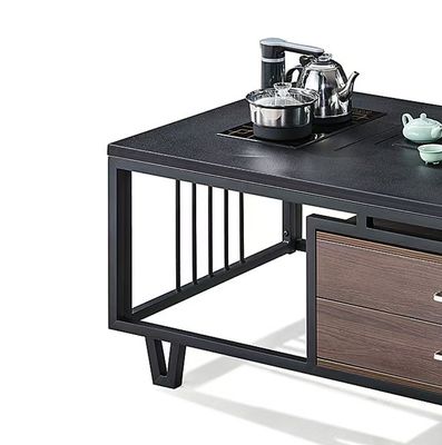 Moderna piastra nera rettangolare con telaio in metallo mobili da ufficio tavolo da caffè