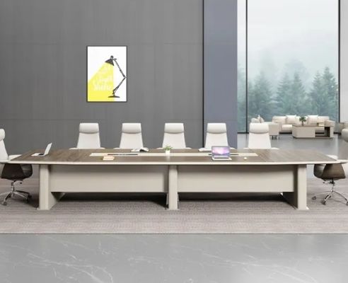 Moderno Legno di lusso Tavolo di conferenza piatto rettangolare Arredamento per ufficio Tavolo per sala conferenze multipersone