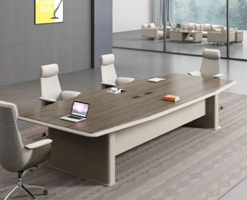 Moderno Legno di lusso Tavolo di conferenza piatto rettangolare Arredamento per ufficio Tavolo per sala conferenze multipersone