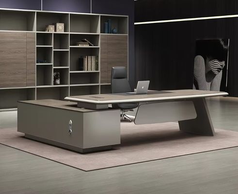 Modern L Shape Ergonomic Office Desk Luxury High End Executive Office Desk And Chair Ceo Boss Scrivania in legno