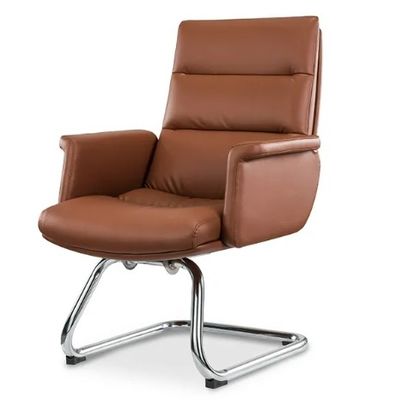 Poltrona da ufficio ergonomica ruota a cromo flessibile conveniente cuoio Pu girevole capo gestore personale poltrona girevole moderna