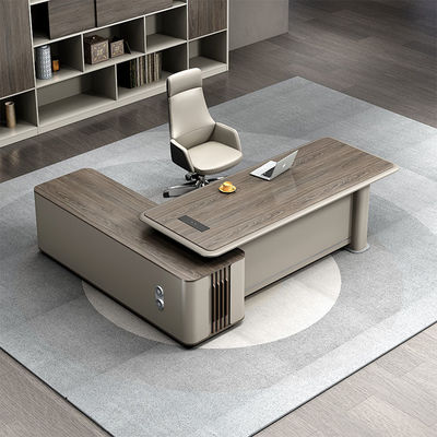Moderno L-Shape Direttore Manager Ceo Boss Office Furniture Soluzioni Tavola E Poltrona Set Ufficio Esecutivo