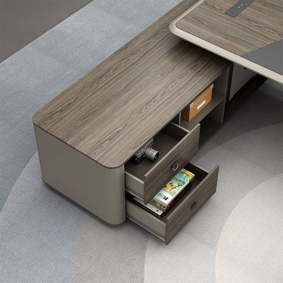 Moderno L-Shape Direttore Manager Ceo Boss Office Furniture Soluzioni Tavola E Poltrona Set Ufficio Esecutivo