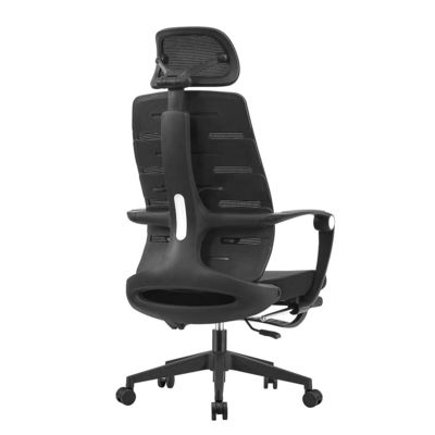 Poltrona da ufficio ergonomica premium per lunghe ore di seduta confortevole Poltrona da scrivania esecutiva a maglia nera regolabile