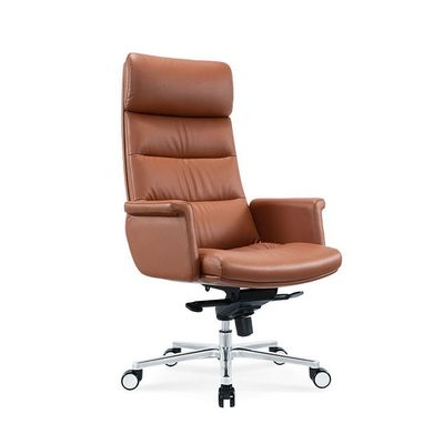 Fabbrica di mobili da ufficio sedie da ufficio in pelle con piedi piatti in lega di alluminio sedie da ufficio ergonomiche per il posto di lavoro