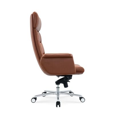Fabbrica di mobili da ufficio sedie da ufficio in pelle con piedi piatti in lega di alluminio sedie da ufficio ergonomiche per il posto di lavoro