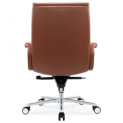 Poltrona da ufficio ergonomica ruota cromata flessibile conveniente cuoio girevole PU capo gestore personale poltrona moderna massaggio rotante