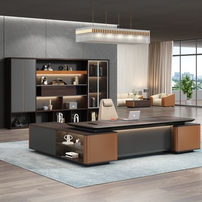 Arredamento per ufficio moderno Ultima scrivania di ufficio Tavola di lavoro Disegni di scrivania CEO Executive Desk Manager Tavola a forma di L