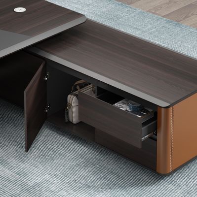 Arredamento per ufficio moderno Ultima scrivania di ufficio Tavola di lavoro Disegni di scrivania CEO Executive Desk Manager Tavola a forma di L