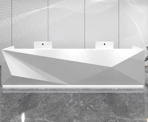 Fancy Led Reception Desk Bianco Bello Curvo Grandi Mobili da ufficio personalizzati Pannello contemporaneo