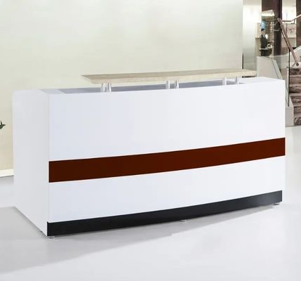 Vendita calda Dimensioni personalizzate Semplice Grande Design Hotel Reception White Reception Table Contafoglio Salone di bellezza Moderno