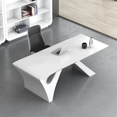 Semplice pittura bianca moderna scrivania esecutiva capo scrivania mobili da ufficio luce lusso presidente gestore capo tavolo