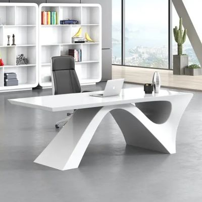 Semplice pittura bianca moderna scrivania esecutiva capo scrivania mobili da ufficio luce lusso presidente gestore capo tavolo
