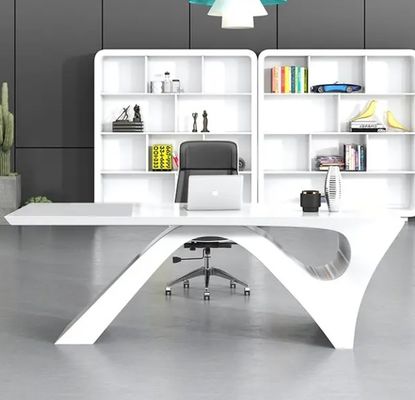 Semplice pittura bianca moderna scrivania esecutiva capo scrivania mobili da ufficio luce lusso presidente gestore capo tavolo