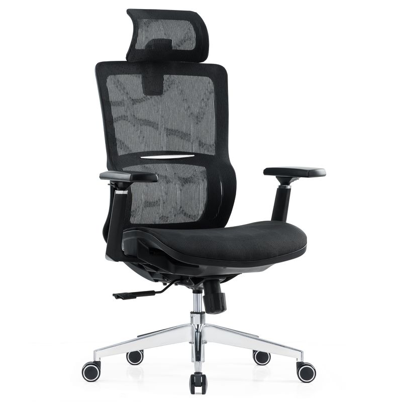 Arredamento a maglia nera supporto lombare massaggio moderno all'ingrosso braccialetto comfort tessuto ergonomico sedia da ufficio