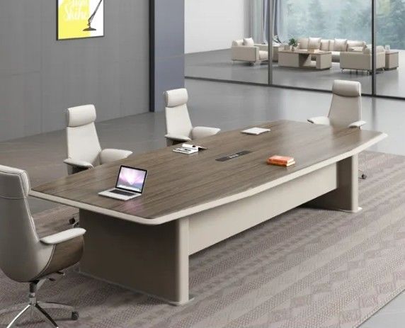 Moderno Legno di lusso Tavolo di conferenza piatto rettangolare Arredamento per ufficio Tavolo per sala conferenze multipersone