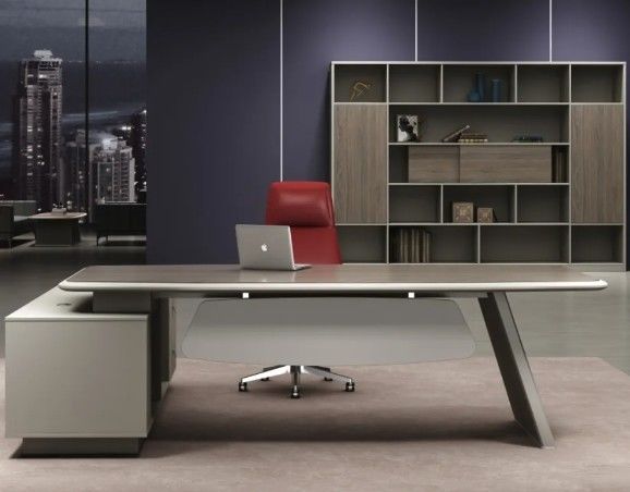 Modern L Shape Ergonomic Office Desk Luxury High End Executive Office Desk And Chair Ceo Boss Scrivania in legno