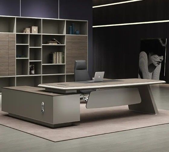 Tavolo per il Ceo di fascia alta Arredamento per ufficio moderno Ufficio di lusso Ufficio esecutivo Tavolo da scrivania Tavolo da ufficio con tavolo laterale e cassetto