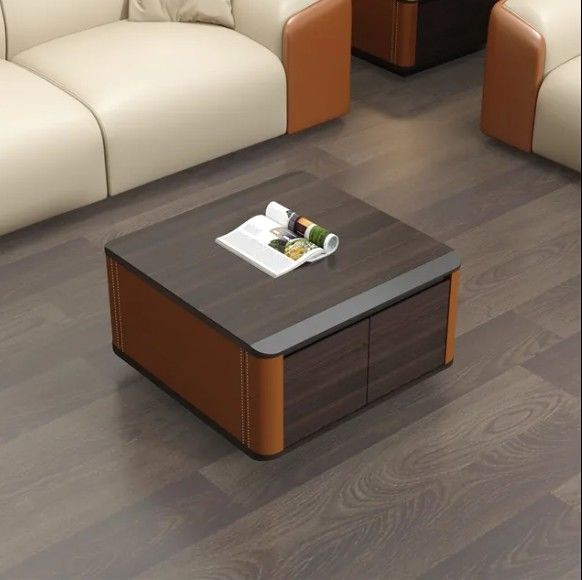 Minimalista Custom Made in legno in forma quadrata Storage Living Room Luxury Modern Coffee Table
