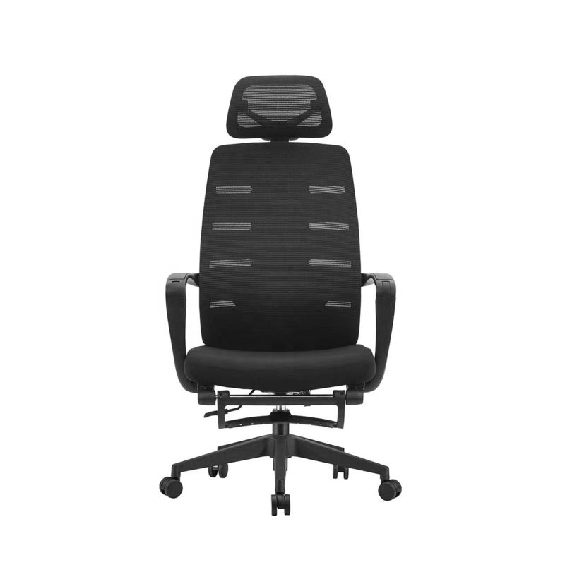 Poltrona da ufficio ergonomica premium per lunghe ore di seduta confortevole Poltrona da scrivania esecutiva a maglia nera regolabile