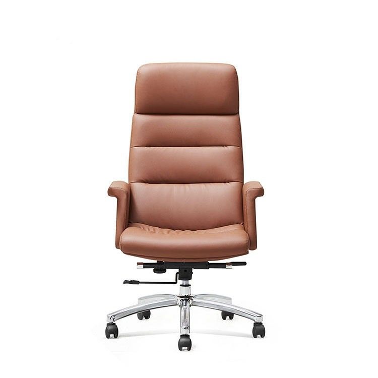 Fabbrica di mobili da ufficio sedie da ufficio in pelle con piedi piatti in lega di alluminio sedie da ufficio ergonomiche per il posto di lavoro