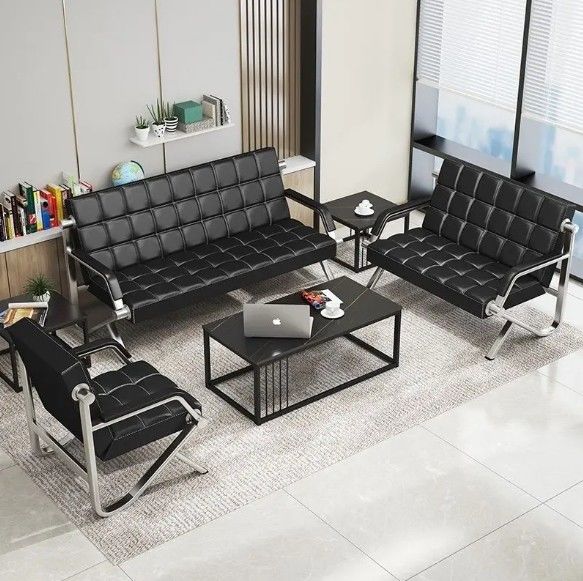 Salone di bellezza moderno Spa Sala d'attesa Divano Comfort 3 posti Divano ufficio Divano di pelle Divano di ricezione Divano