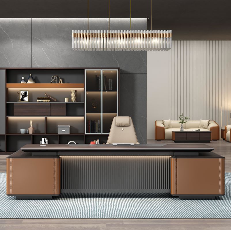 Arredamento per ufficio moderno Ultima scrivania di ufficio Tavola di lavoro Disegni di scrivania CEO Executive Desk Manager Tavola a forma di L