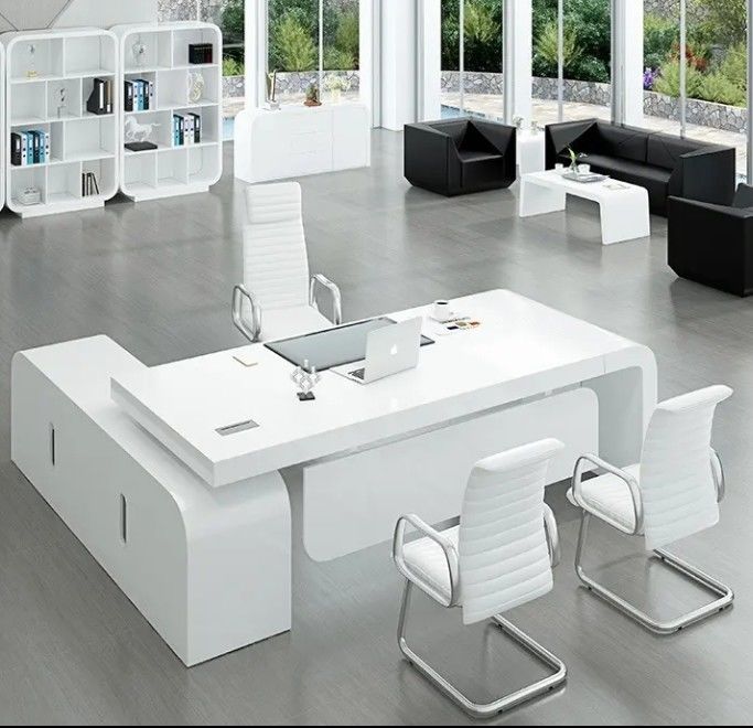 Mobili da ufficio di vendita calda dipinti in bianco ufficio capo ufficio ufficio capo tavolo ufficio executive di lusso tavolo ufficio executive moderno tavolo per il manager