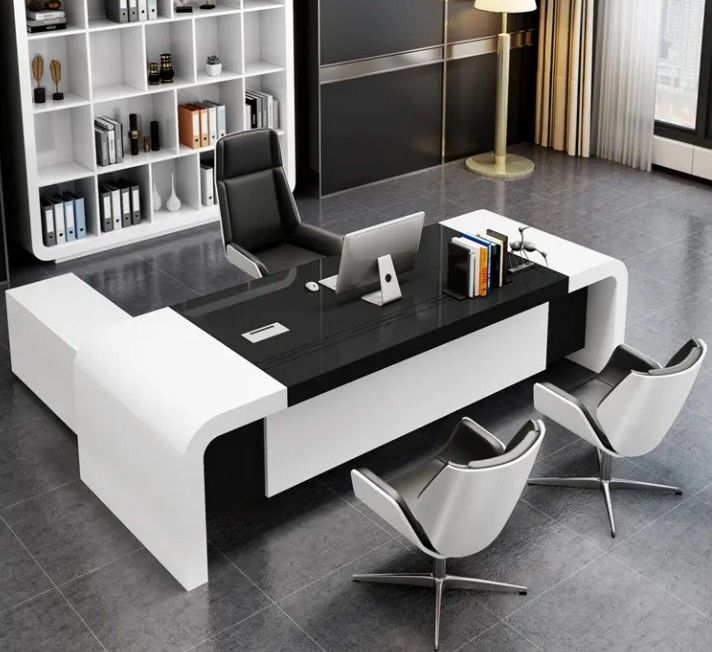 Moderno L-Shaped Boss Tavolo Alta Tecnologia Ufficio Computer Scrivania Ufficio Esecutivo Stazione di lavoro Design semplice